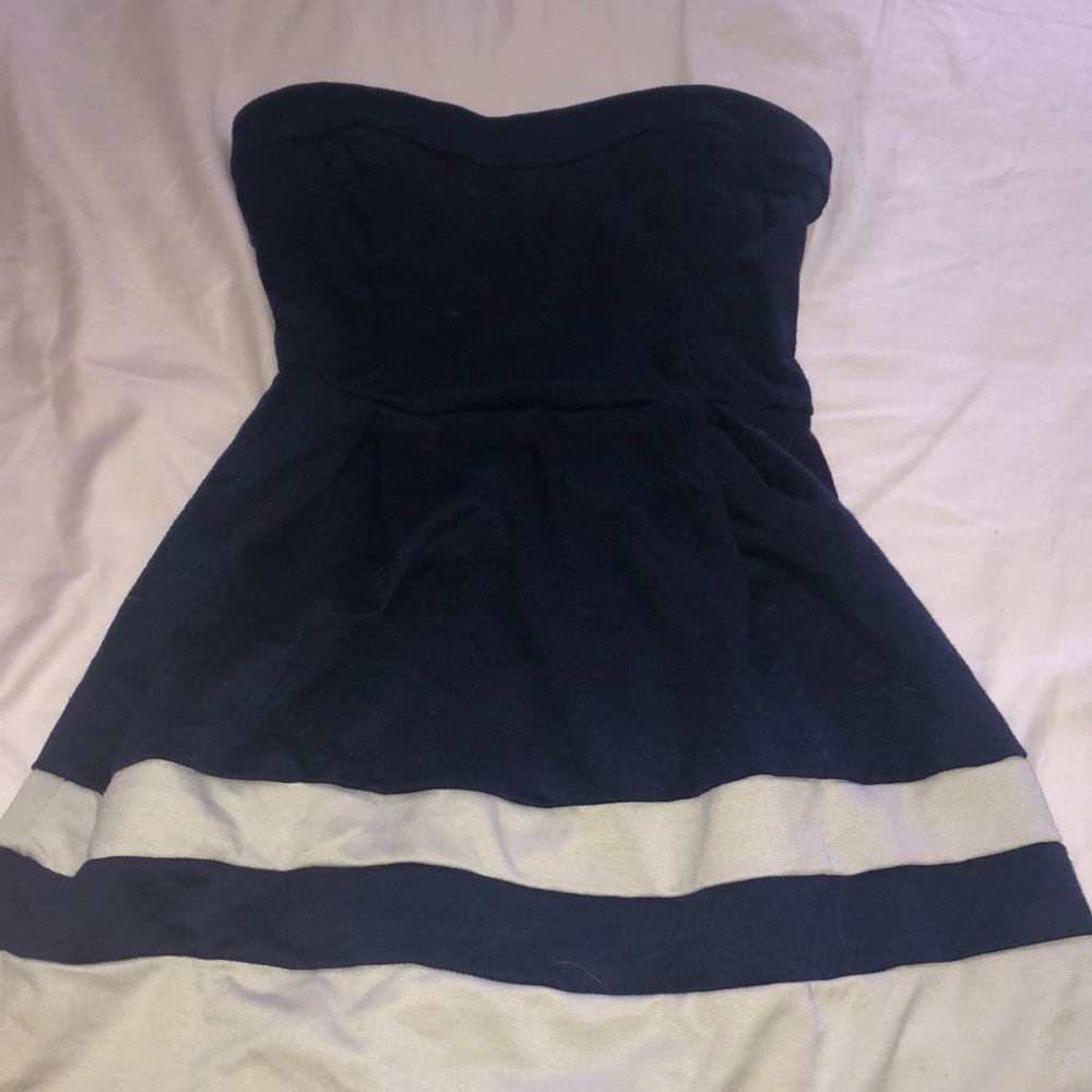 Blue and white dress
